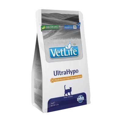 Farmina Vet Life UltraHypo feline formula, 2 kg. Pierwsza naturalna dieta na specjalne potrzeby, składniki bez GMO, naturalne przeciwutleniacze.