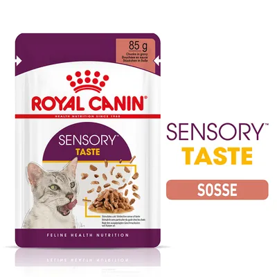 Royal Canin Sensory Taste, 85 g, bitar i sås. Stimulerande för katters utvecklade smaksinne.
