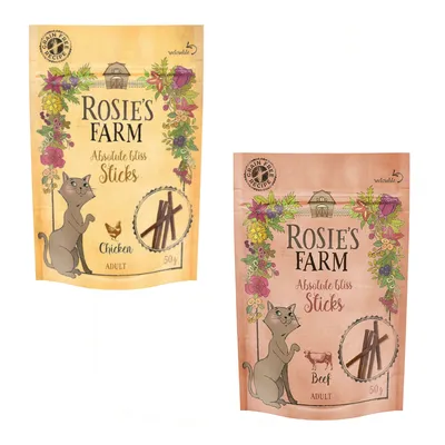Rosie's Farm Cat Snack Mixed Trial Pack - 2 x 50g "Sticks" (Chicken, Beef)