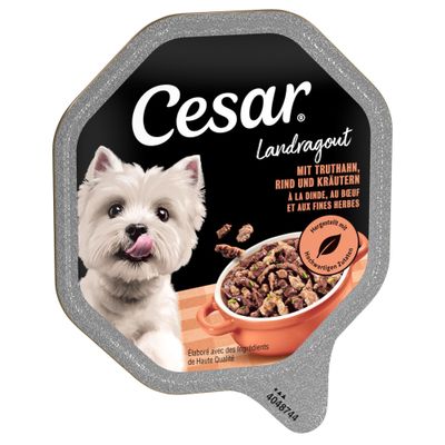 Cesar Landragout mit Geflügel, Gemüse und Petersilie. Hergestellt mit natürlichen Zutaten.