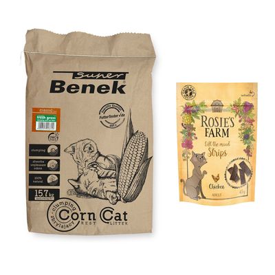 Super Benek Corn Fresh Grass Clumping Cat Litter