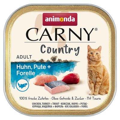 Sparpaket animonda Carny Country Adult 64 x 100 g Huhn, Pute + Forelle