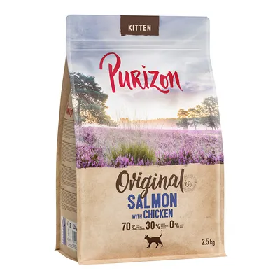 Purizon Kitten Original losos s kuřecím, 2,5 kg. 70 % ryb a masa, 30 % zeleniny, 0 % obilovin.