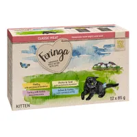 Lot Feringa Kitten Classic Meat Menu Kitten 24 x 85 g pour chaton - Mixpaket 2: volaille, dinde  & lapin, poulet & truite, saumon & dinde