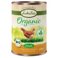 Lukullus Organic Adult, poulet & carottes (sans gluten) pour chien - 6 x 400 g