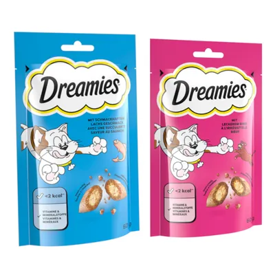 Super-Sparpaket: 24 x 60 g Dreamies Katzensnack - Mix 2: Lachs & Rind Super-Sparpaket: 24 x 60 g Dreamies Katzensnack - Mix 2: Lachs & Rind