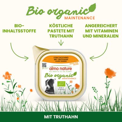 Almo Nature BioOrganic Maintenance 12 x 100 g - mit Bio Truthahn 