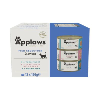 Applaws en caldo 24 x 156 g latas para gatos - Pack Ahorro Pack mixto de pescado en caldo