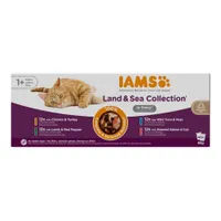 36 + 12 gratis! IAMS, karma mokra dla kota, 48 x 85 g - Adult Delights, Pakiet mieszany w sosie