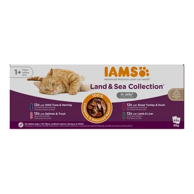 IAMS Advanced Nutrition Adult Land & Sea Mix 48 x 85 g - v želé