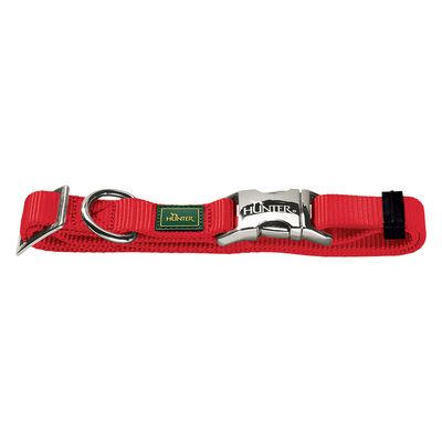 Collier Hunter Vario Basic AluStrong, rouge pour chien taille L : tour de cou 40-55 cm