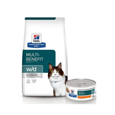 Hill's Prescription Diet w/d Multi-Benefit + 6 x 156g w/d Multi-Benefit  - w/d Multi-Benefit kuřecí 3 kg + w/d Multi-Benefit 6 x 156 g