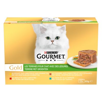 Gourmet Gold Les Terrines 12 x 85 g pour chat aux légumes
