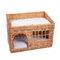 Pueblo Căsuță pentru pisici natur, L 56 x l 36 x î 42 cm
