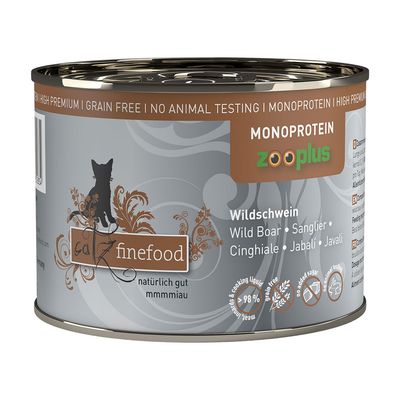 catz finefood Monoprotein zooplus 6 x 200 g divočák
