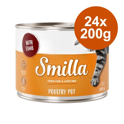 Smilla Poultry Pot mit Lamm, enthält Taurin, getreidefrei. Packung: 24x 200g. Made in Germany.