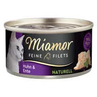 Miamor Fine Filets Naturelle -säästöpakkaus 24 x 80 g - kana & ankka