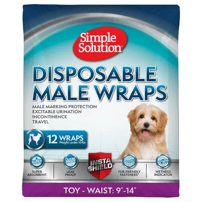 Pannolini monouso Simple Solution per cani maschi - Tg. XS: 23 - 35 cm, 12 pz