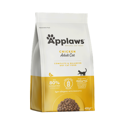 Applaws Chicken Adult Cat suha hrana za mačke, min. 80 % animal protein, grain free, made with natural ingredients, hypo-allergenic with prebiotic, pakiranje 400 g.