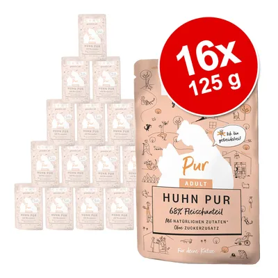 Grau Pur Adult Chicken Pur, 16x125g, 68% meat content, with natural ingredients, no added sugar, grain-free. For your cat.