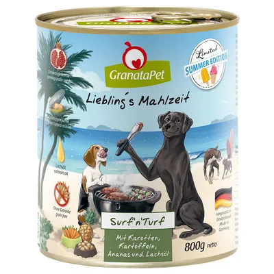 GranataPet Liebling's Mahlzeit Limited Summer Edition - And & laks (12 x 800 g)