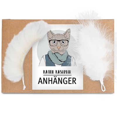 Canne à pêche Kater Kasimir avec rubans pour chat lot de 2 pendentifs de rechange (plumes + toison)