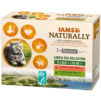 IAMS Naturally Senior - 24 x 85 g Land & Sea Collection