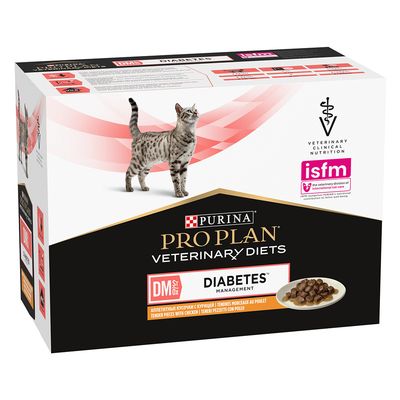 PURINA PRO PLAN Veterinary Diets DM ST/OX Diabetes Management poulet pour chat 20 x 85 g