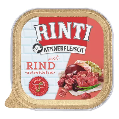 Rinti Kennerfleisch z wołowiną, bez zbóż. Oryginał od 1988. Zdjęcie kawałków mięsa i składników. Rinti Kennerfleisch z wołowiną, bez zbóż. Oryginał od 1988. Zdjęcie kawałków mięsa i składników.