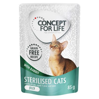 Concept for Life Sterilised Cats králičí bez obilovin – v želé 48 x 85 g