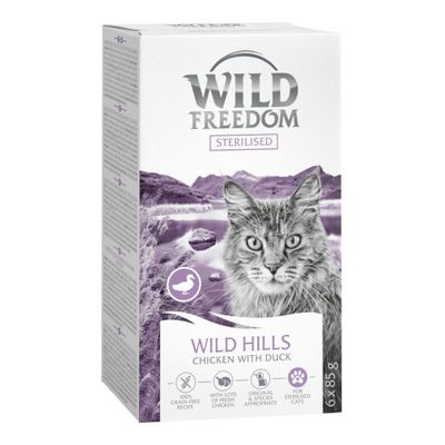 Wild Freedom Adulte Stérilisé barquette 6 x 85 g - Wild Hills canard et poulet