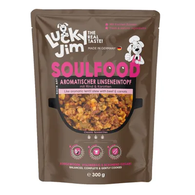 Voordeelpakket Lucky Jim Soulfood 24 x 300 g - Linzensoep Voordeelpakket Lucky Jim Soulfood 24 x 300 g - Linzensoep
