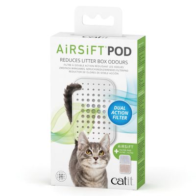 Catit AiRSift Dual Action geurverminderend filterpad, 2-pack, vervangingsfilter.