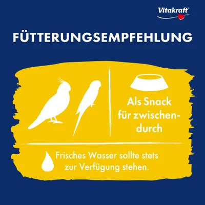 Etetési javaslat: Köztes snackként adható. Friss víz mindig legyen elérhető. Vitakraft.