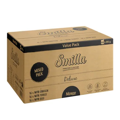 Smilla Deluxe Mousse Mix (Huhn, Rind, Truthahn) - 48 x 85 g