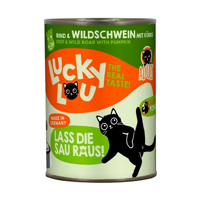 Lucky Lou Adult 6 x 400 g - Marha & vaddisznó