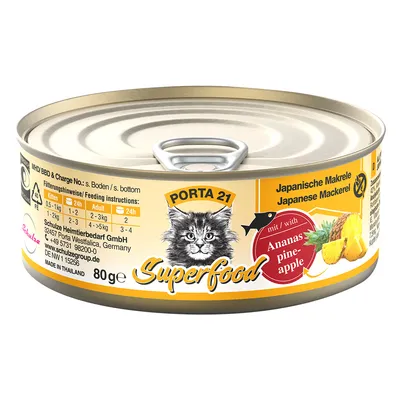 Porta 21 Superfood 6 x 80 g - Makreel met ananas Porta 21 Superfood 6 x 80 g - Makreel met ananas