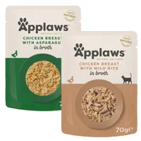 Sparpaket Applaws Cat Natural in Brühe 48 x 70 g - Mixpaket Huhn (2 Sorten)