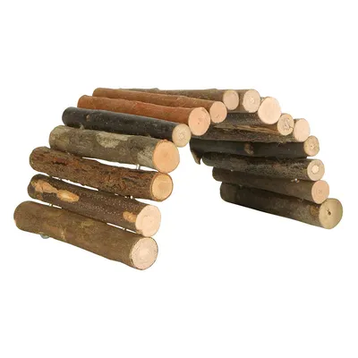 Flexibler Holzbrückenbogen aus Naturholz, geeignet als Tunnel oder Versteck für Kleintiere.