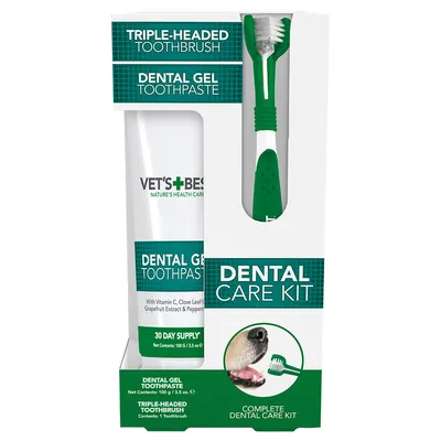 Vet's Best® Tandverzorging Set voor Honden - Tandenborstel en tandpasta