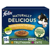 Lot mixte Felix Naturally Delicious 10 x 80 g pour chat - sélection à la volaille en gelée 