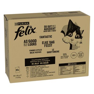 Megapack Felix ("So gut...") kapsičky 80 x 85 g rybí mix 1 (tuňák, losos, treska, treska tmavá)