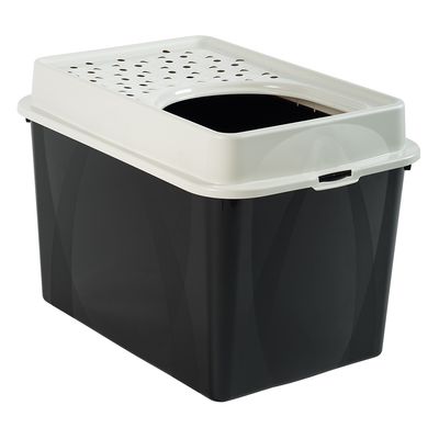 Arenero cubierto Rotho MyPet Eco BERTY para gatos negro
