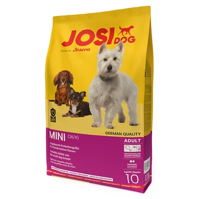 Josera JosiDog Mini Adult, anpassat krokettformat för små hundraser, glutenfritt recept, 10 kg förpackning, German Quality.