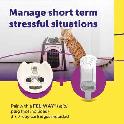 FELIWAY Help! Difusor no incluido, incluye 3 cartuchos de 7 días. Adecuado para situaciones de estrés a corto plazo.