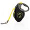 flexi Giant szalagpóráz, M-L-XL, fekete/neonsárga, 8 m M méret (max. 25 kg)