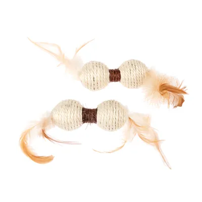 TIAKI Katzenspielzeug Sisal-Hantel Set - 2 Stück