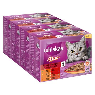Whiskas Duo Pouches 48 x 85g Classic Combos in Jelly