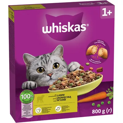 Whiskas 1+ s jehněčím - 800 g