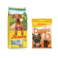 12,5 kg Josera Adult + 180 g Denties Snack gratis! - Daily Menu Ente + Ente & Karotte